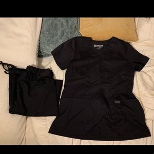 Black Greys Anatomy scrub set